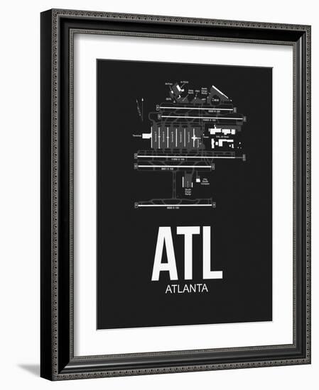 ATL Atlanta Airport Black-NaxArt-Framed Art Print