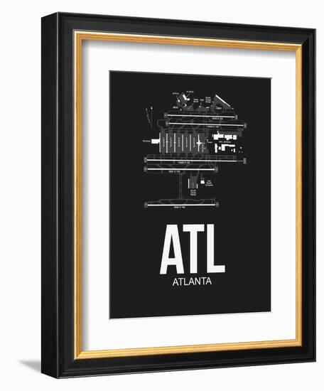 ATL Atlanta Airport Black-NaxArt-Framed Premium Giclee Print