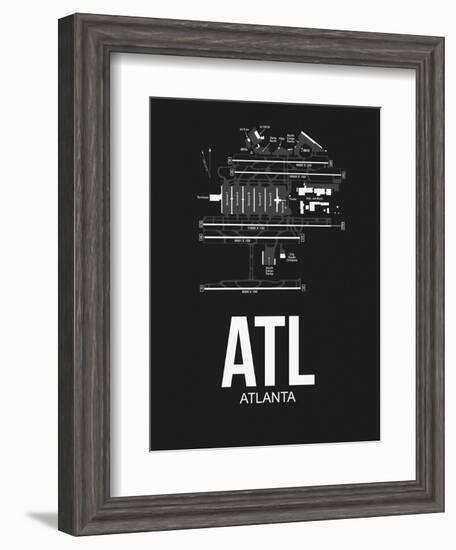 ATL Atlanta Airport Black-NaxArt-Framed Art Print