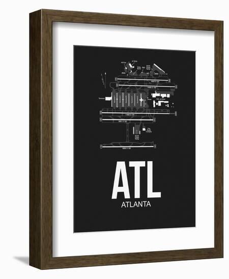 ATL Atlanta Airport Black-NaxArt-Framed Art Print