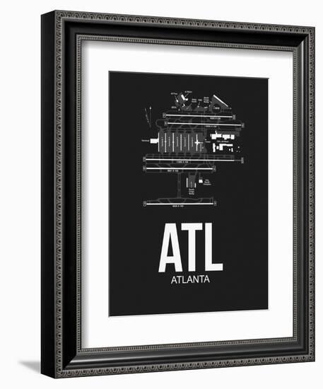 ATL Atlanta Airport Black-NaxArt-Framed Art Print