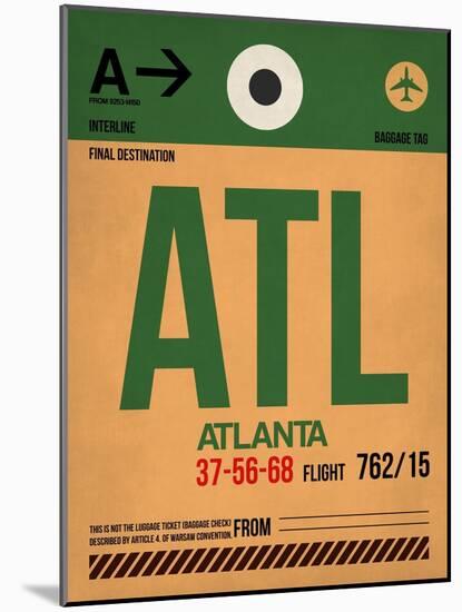 ATL Atlanta Luggage Tag 1-NaxArt-Mounted Art Print