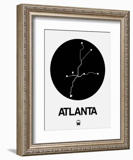 Atlanta Black Subway Map-NaxArt-Framed Art Print