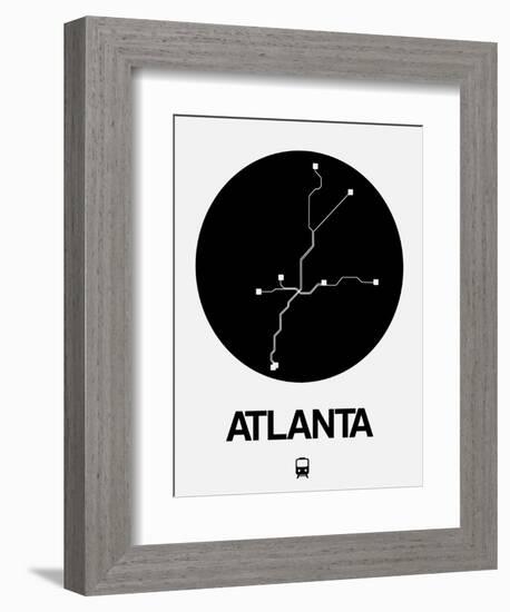 Atlanta Black Subway Map-NaxArt-Framed Art Print