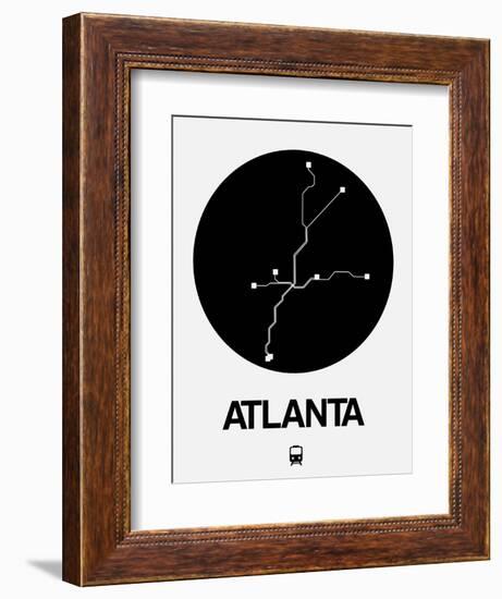 Atlanta Black Subway Map-NaxArt-Framed Art Print