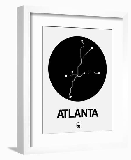 Atlanta Black Subway Map-NaxArt-Framed Art Print