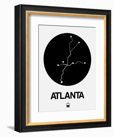 Atlanta Black Subway Map-NaxArt-Framed Art Print
