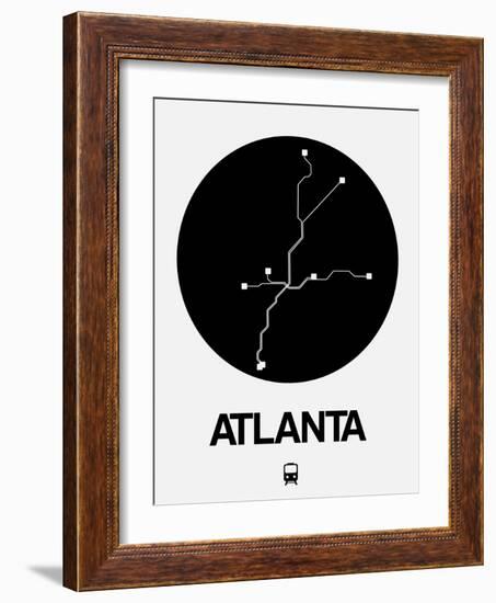 Atlanta Black Subway Map-NaxArt-Framed Art Print