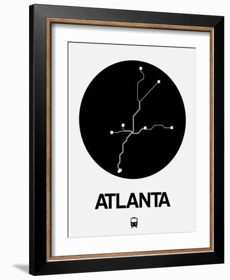 Atlanta Black Subway Map-NaxArt-Framed Art Print