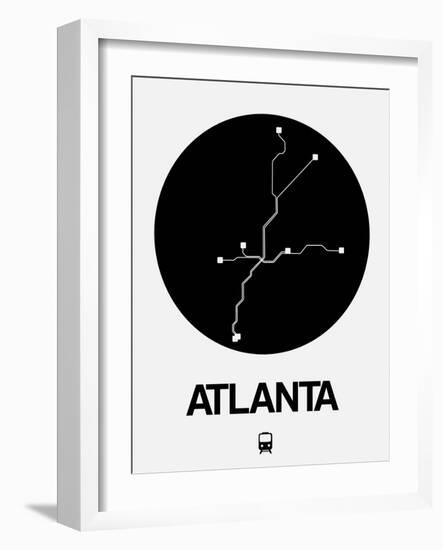 Atlanta Black Subway Map-NaxArt-Framed Art Print