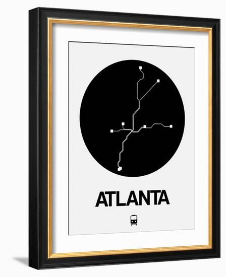 Atlanta Black Subway Map-NaxArt-Framed Art Print