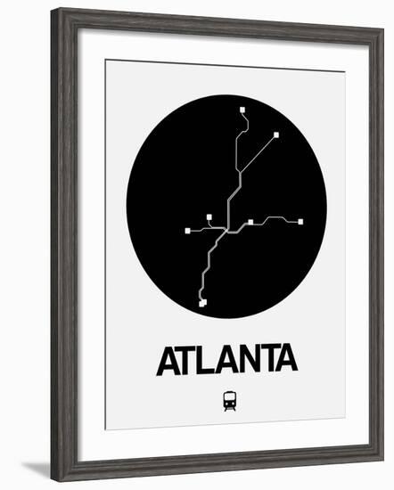 Atlanta Black Subway Map-NaxArt-Framed Art Print