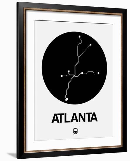 Atlanta Black Subway Map-NaxArt-Framed Art Print