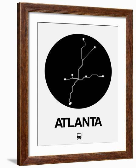 Atlanta Black Subway Map-NaxArt-Framed Art Print