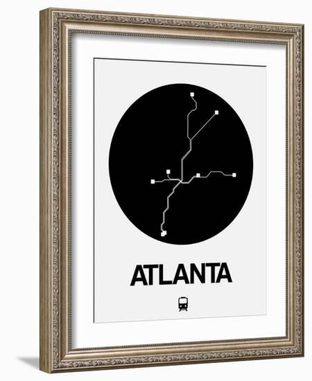 Atlanta Black Subway Map-NaxArt-Framed Art Print