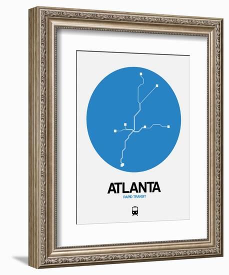 Atlanta Blue Subway Map-NaxArt-Framed Art Print