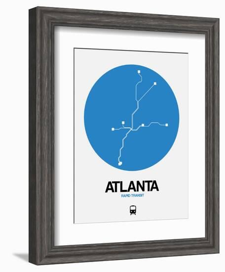 Atlanta Blue Subway Map-NaxArt-Framed Art Print