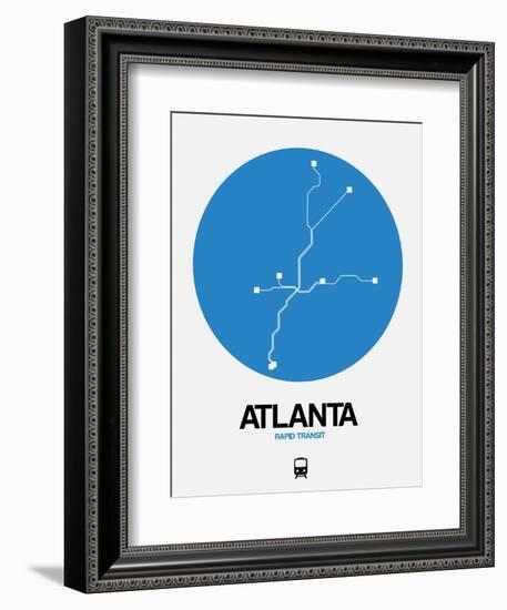 Atlanta Blue Subway Map-NaxArt-Framed Art Print