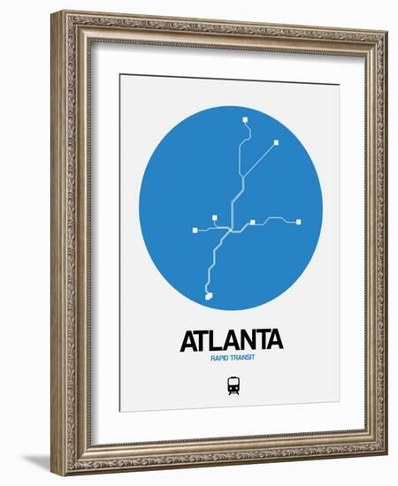 Atlanta Blue Subway Map-NaxArt-Framed Art Print