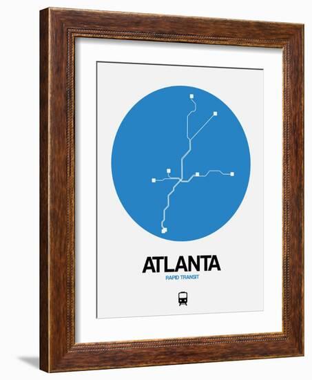 Atlanta Blue Subway Map-NaxArt-Framed Art Print