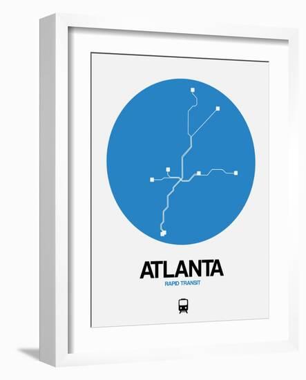 Atlanta Blue Subway Map-NaxArt-Framed Art Print