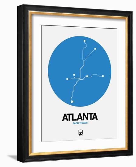 Atlanta Blue Subway Map-NaxArt-Framed Art Print