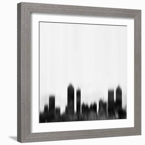 Atlanta City Skyline - Black-NaxArt-Framed Art Print