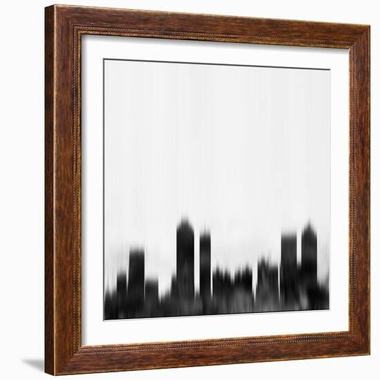 Atlanta City Skyline - Black-NaxArt-Framed Art Print