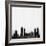 Atlanta City Skyline - Black-NaxArt-Framed Art Print