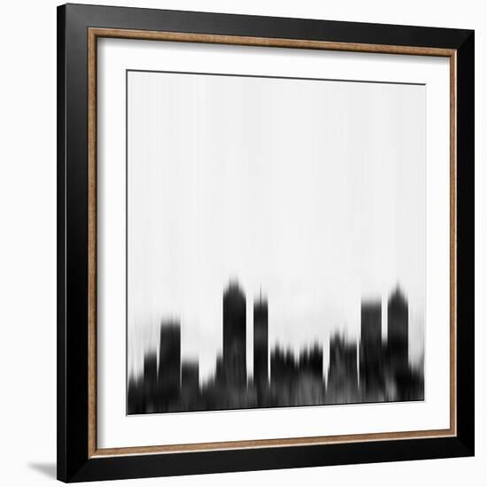 Atlanta City Skyline - Black-NaxArt-Framed Art Print