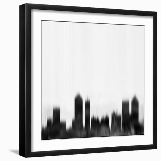 Atlanta City Skyline - Black-NaxArt-Framed Art Print