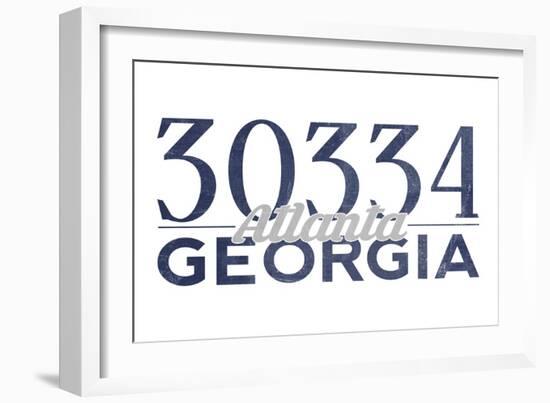 Atlanta, Georgia - 30334 Zip Code (Blue)-Lantern Press-Framed Art Print