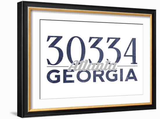 Atlanta, Georgia - 30334 Zip Code (Blue)-Lantern Press-Framed Art Print