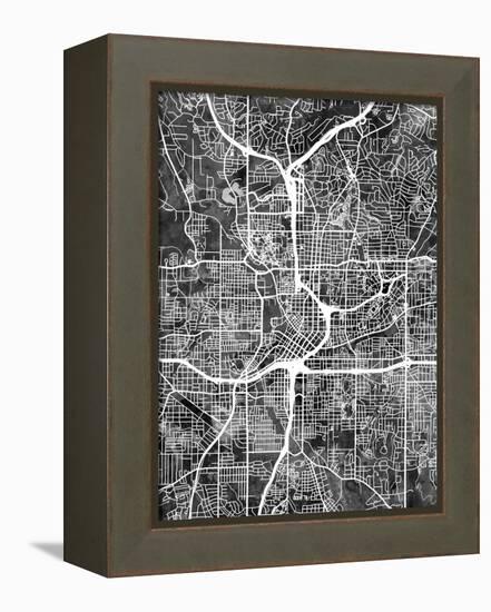Atlanta Georgia City Map-Michael Tompsett-Framed Stretched Canvas