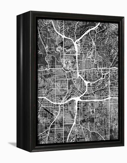 Atlanta Georgia City Map-Michael Tompsett-Framed Stretched Canvas