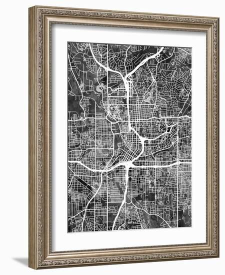 Atlanta Georgia City Map-Michael Tompsett-Framed Art Print