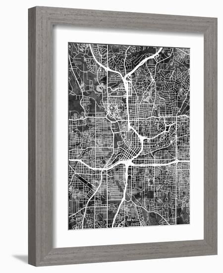 Atlanta Georgia City Map-Michael Tompsett-Framed Art Print