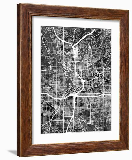 Atlanta Georgia City Map-Michael Tompsett-Framed Art Print