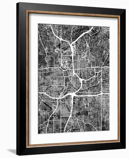 Atlanta Georgia City Map-Michael Tompsett-Framed Art Print