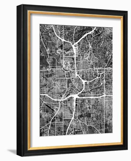 Atlanta Georgia City Map-Michael Tompsett-Framed Art Print