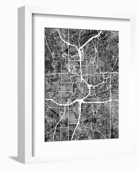 Atlanta Georgia City Map-Michael Tompsett-Framed Premium Giclee Print