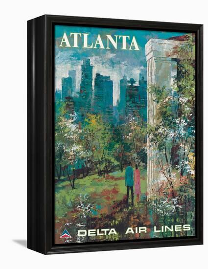 Atlanta Georgia - Delta Air Lines, Vintage Airline Travel Poster, 1970s-Jack Laycox-Framed Stretched Canvas