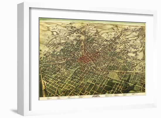 Atlanta, Georgia - Panoramic Map-Lantern Press-Framed Art Print