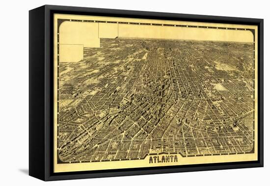 Atlanta, Georgia - Panoramic Map-Lantern Press-Framed Stretched Canvas