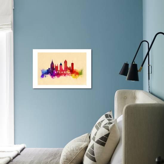 Atlanta Georgia Skyline Abstract Art Print Lantern Press Art Com