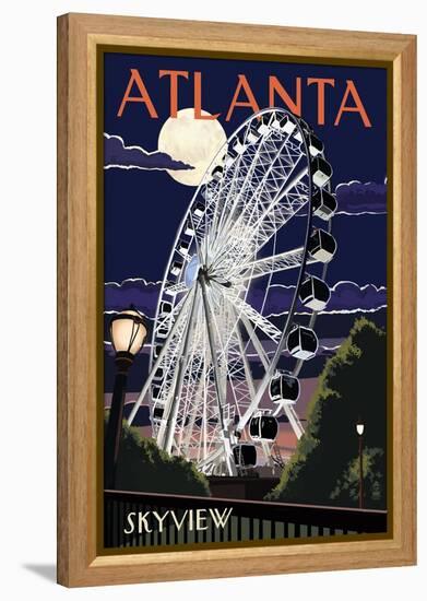 Atlanta, Georgia - Skyview Wheel-Lantern Press-Framed Stretched Canvas