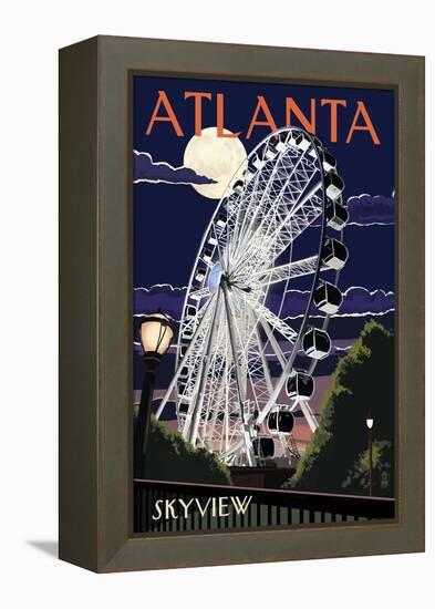 Atlanta, Georgia - Skyview Wheel-Lantern Press-Framed Stretched Canvas