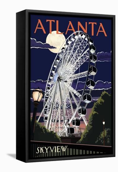 Atlanta, Georgia - Skyview Wheel-Lantern Press-Framed Stretched Canvas