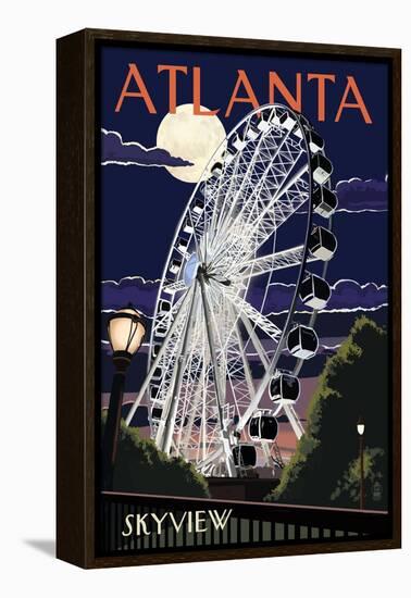 Atlanta, Georgia - Skyview Wheel-Lantern Press-Framed Stretched Canvas