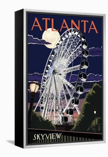 Atlanta, Georgia - Skyview Wheel-Lantern Press-Framed Stretched Canvas